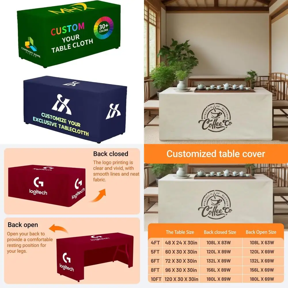

Скатерть на стол 1,5 м с логотипом для бизнеса, выставок, мероприятий и торжеств