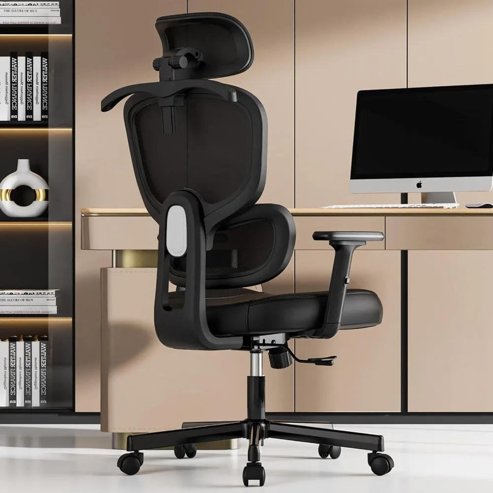 

Office Chair, Ergonomic Desk Chair, High Back Desk Chair, Big and Tall Reclining Comfy Home Office Chair with Lumbar Support Bre