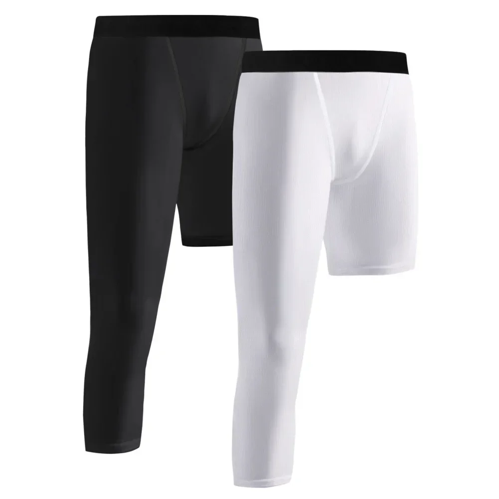 Kids Boys Basketball Leggings Quick Dry Running Football Yoga Pants - Sports Compression Fitness Wear (6-14 Years)
