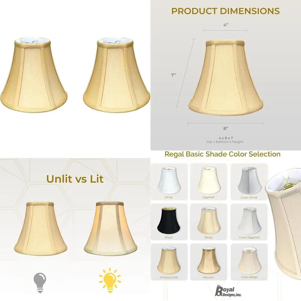 مجموعة غطاء مصباح الجرس الأساسي بمشبك دائري مكونة من 2، 4 × 8 × 7.25 بوصة، لمسة نهائية ذهبية عتيقة، تصميم جرس حقيقي