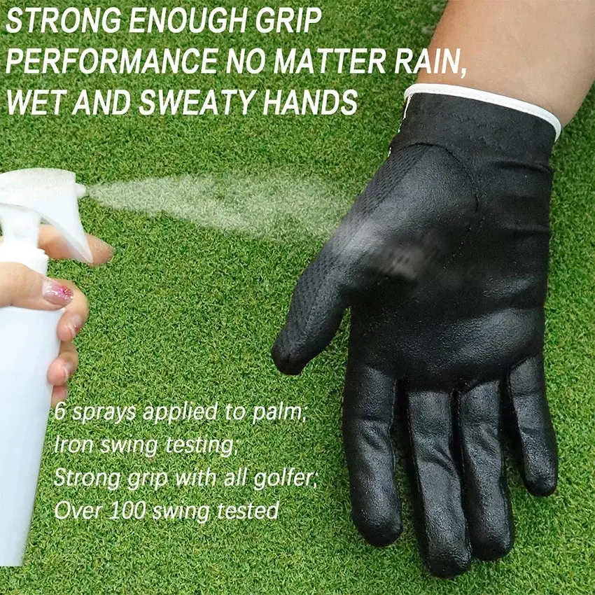 Men\'s Golf Glove Rain Grip Both Left and Right Hand Value 1 Pair, Hot Wet Weather Grip Fit Size Small Medium Large XL XXL