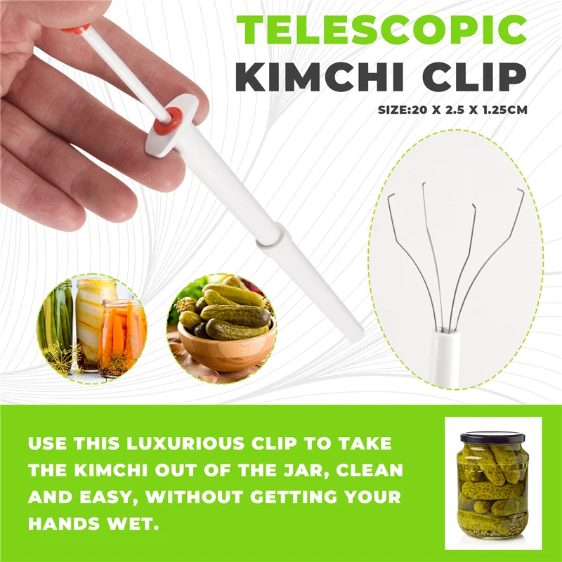 デラックス ピクルス ピンチャー、2 個セット、ピクルス ピッカー ステンレススチールとプラスチック - オリーブ ペッパー グラバー - ABGL