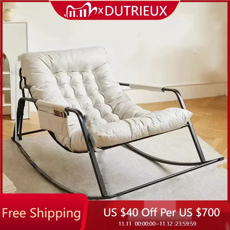 

Lounge Rocking Chairs Living Room White Single Minimalist Chairs Design Indoor Balcony Articulos Para El Hogar Home Furniture