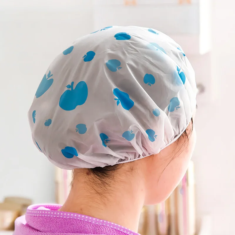 Waterproof Bath Hat Thickened Waterproof And Oil Fume Cap Women Lovely Spa Hair Salon Supplies Shower Cap Bathroom Accessories