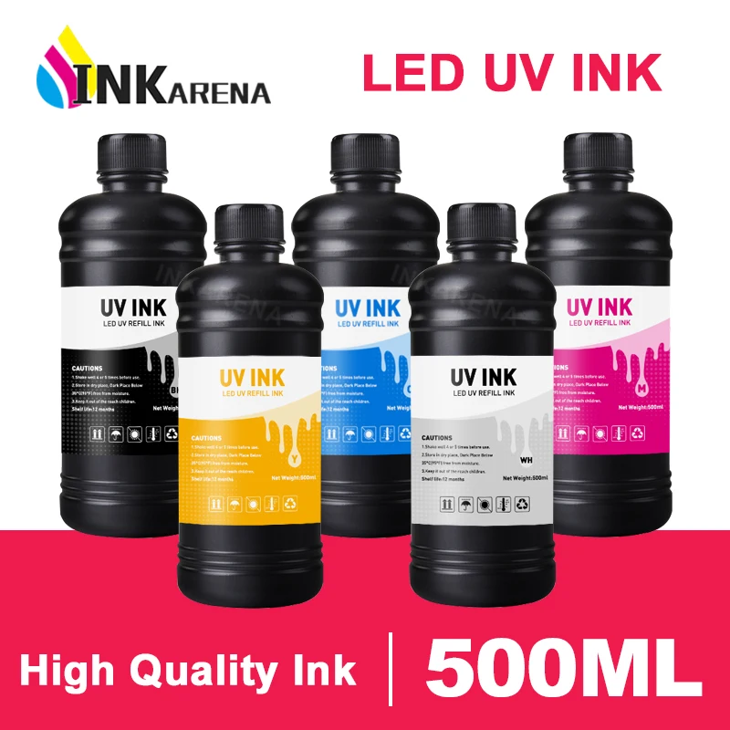 

500ML Bottle LED UV Ink For Epson L800 L805 L1800 R290 R330 1390 1400 1410 UV Printer Ink UV Varnish Gloss Ink Hard INK Soft