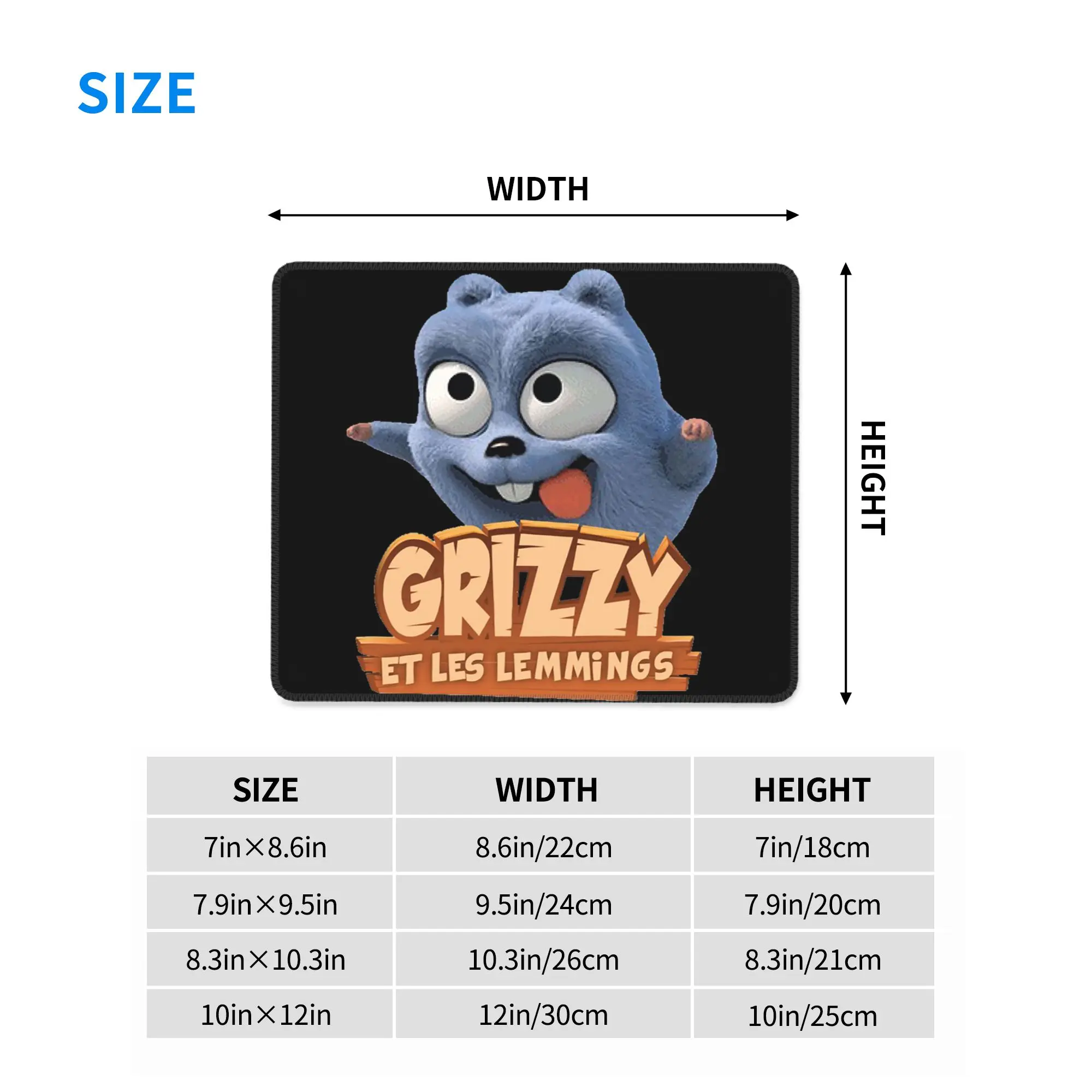Cartoon Happy Grizzy And The Lemmings Bear Square Mouse Pad Computer Keyboard Mouse Mat Gaming Laptop Desk Mat Office Table Mats