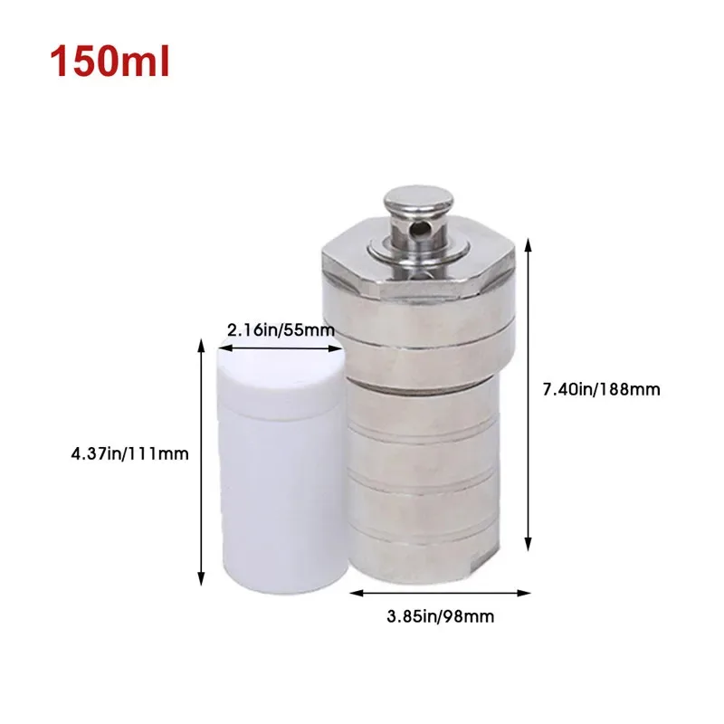 200ml 高圧水熱ケトル、リアクター、PTFE ライニング、ステンレス鋼タンクチャンバー、水熱合成