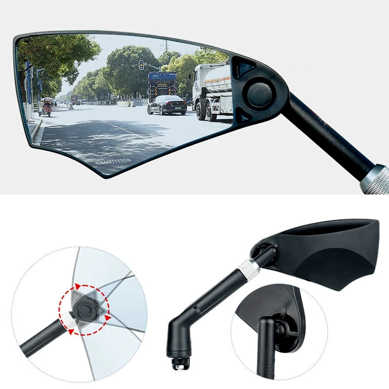 Foldable Bicycle Rearview Mirror Adjustable Rotate Wide-Angle Cycling Handlebar Rear View Mirrors Retractable Safety Back Sight