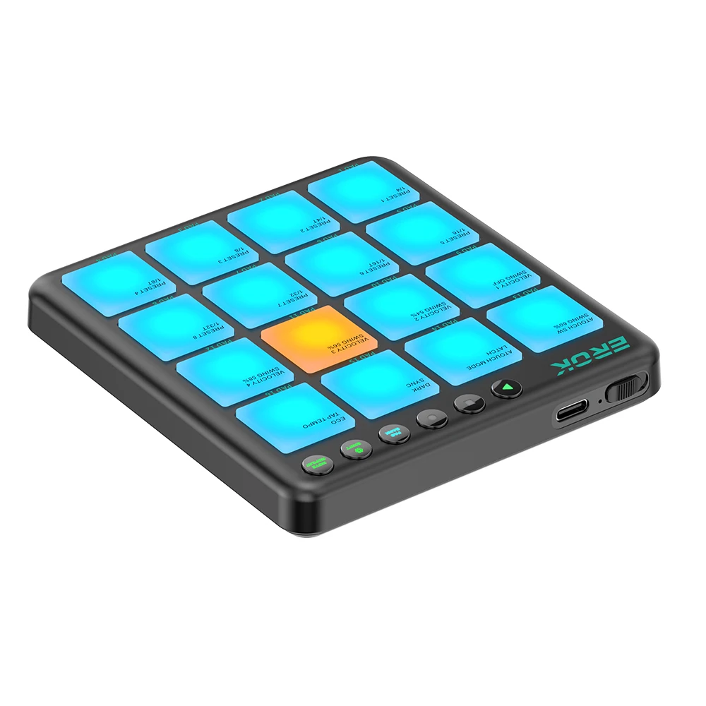 EROK PocketBeats MIDI Controller 16 RGB Pads Bluetooth Wireless Recharge Portable Beat Pad for DJ Beat Making & Music Production view 6