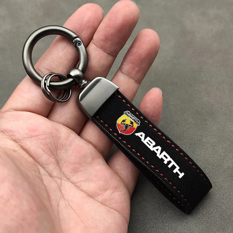 Llavero de gamuza de alta calidad para coche deportivo, accesorio interior para Fiat 500 Abarth FR Punto Bravo Tipo Panda Doblo Stilo Viaggio