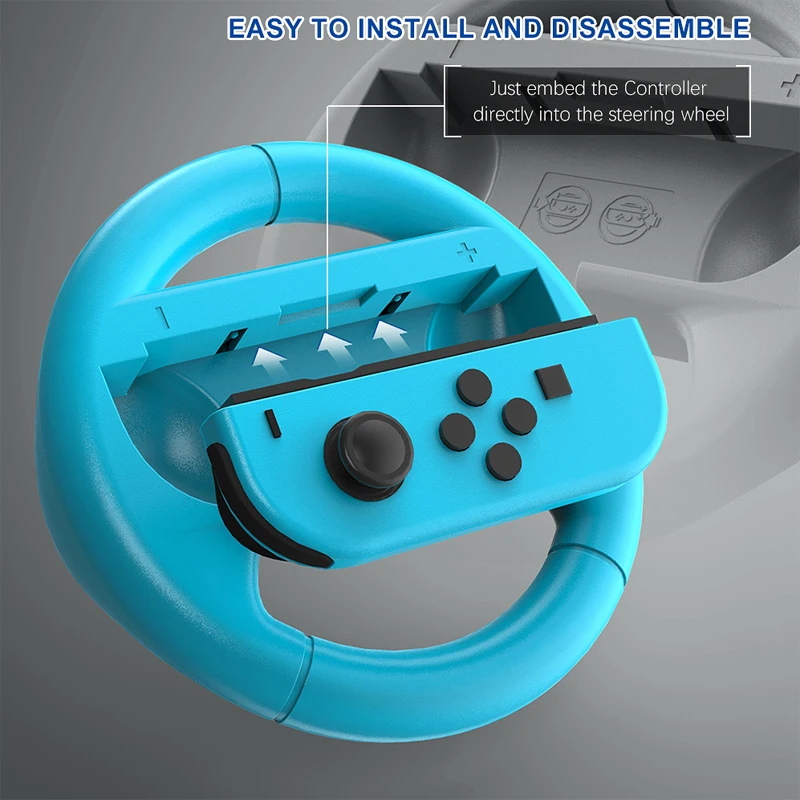 2PCS Racing Steering Wheel For Nintendo Switch OLED NS Left Right Joy-Con Game Controller Gamepad Grips ABS Handle Stand Holder - Image 3