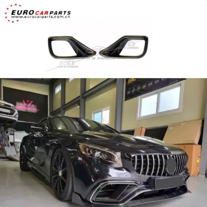

New Dry Carbon Fiber S Class W217 S63 Front Lip Fog Light Cover Canards For C217 Car Body Car Accessories Bumper