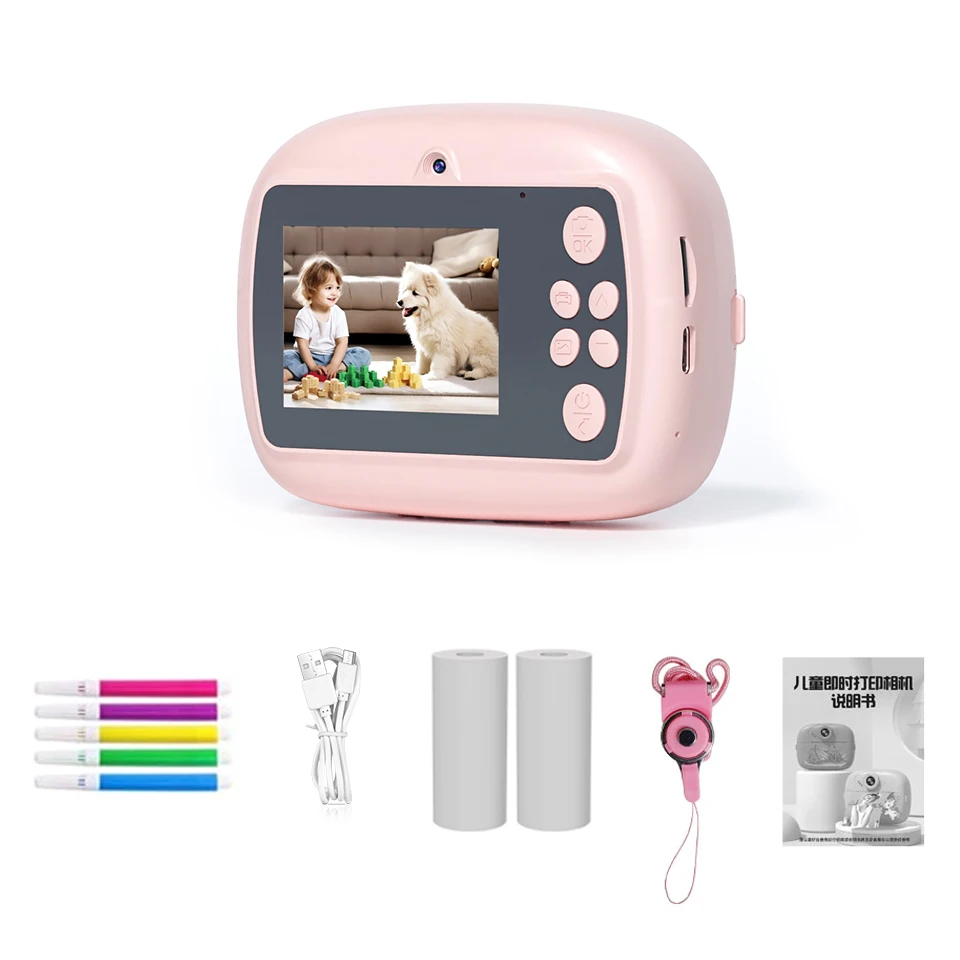 Summer 2.4 inch Dual Lens Print Digital Instant Print Kids Camera kids cameras ages 3-12 Kids Camera For Girls Boys Giftskids