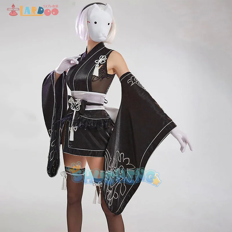 NieR:Automata 2B Cosplay Kimono YoRHa N ° 2 tipo B disfraz de Halloween para mujer, conjunto completo