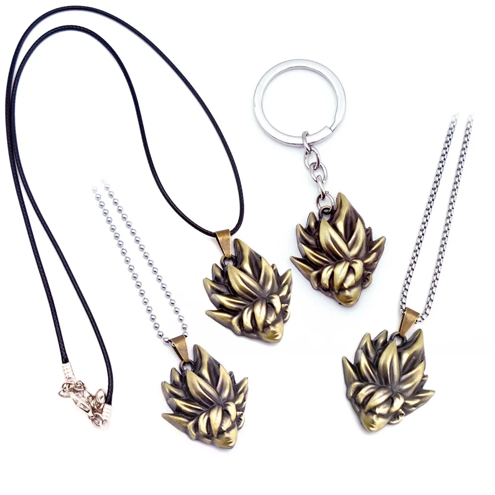 Anime Dragon Ball Z Son Goku Keychain Necklace Figure Cosplay Toys Gift Metal Pendant