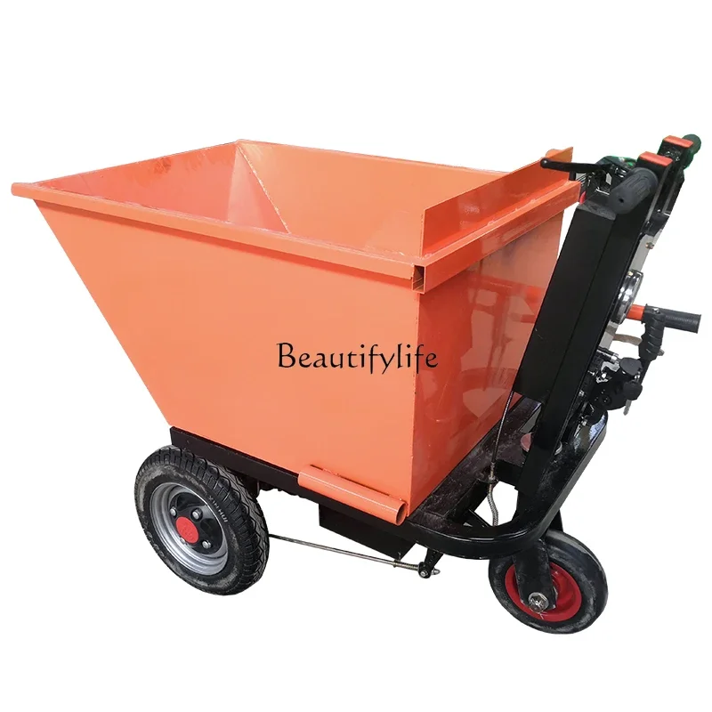 

1Construction site electric trolley, three-wheeled agricultural breeding handling project ash pulling bucket truck