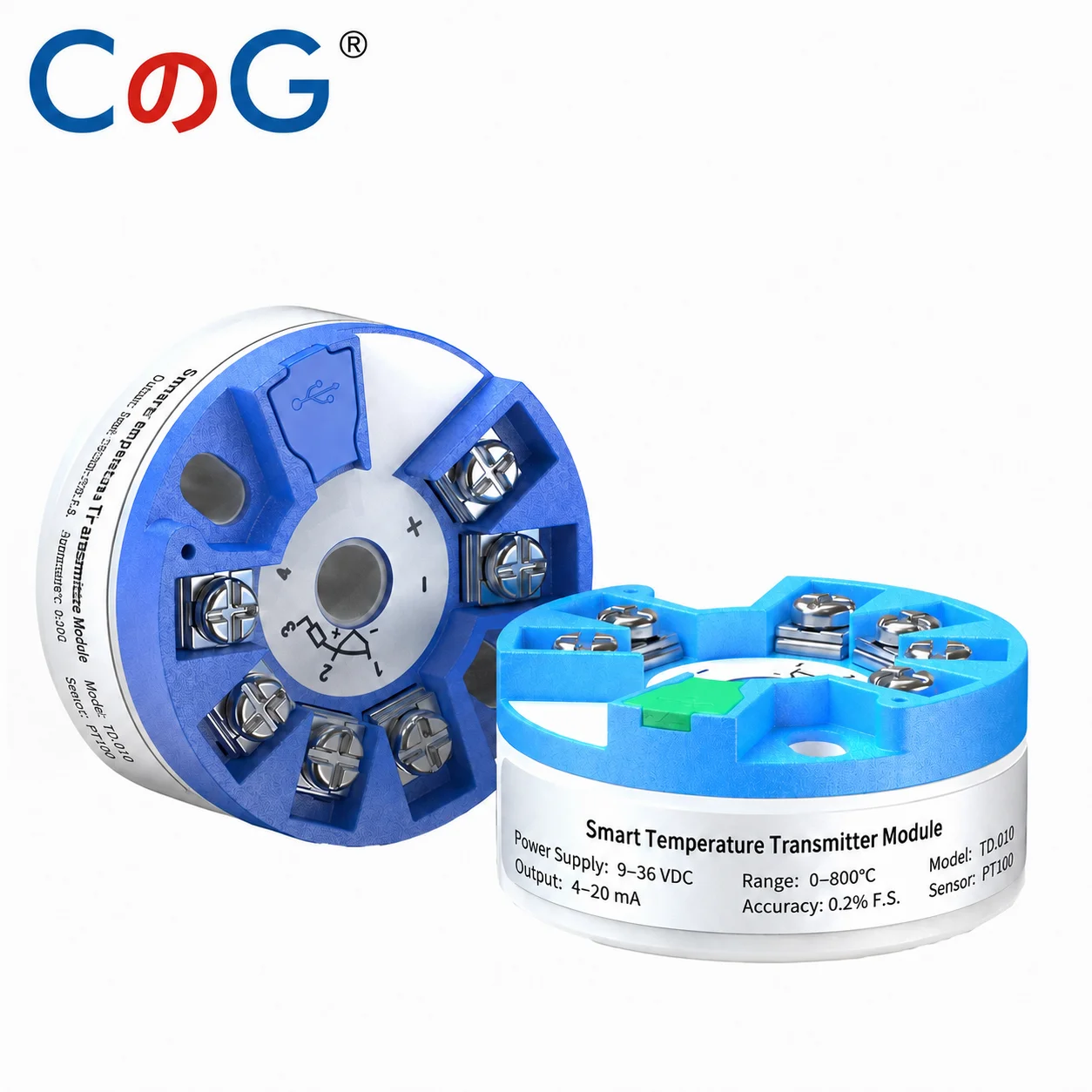 CG Temperature Transmitter K J N PT100 4-20mA Converter TC RTD Input 4-20mA Output Programmable Sensor Module with Interface