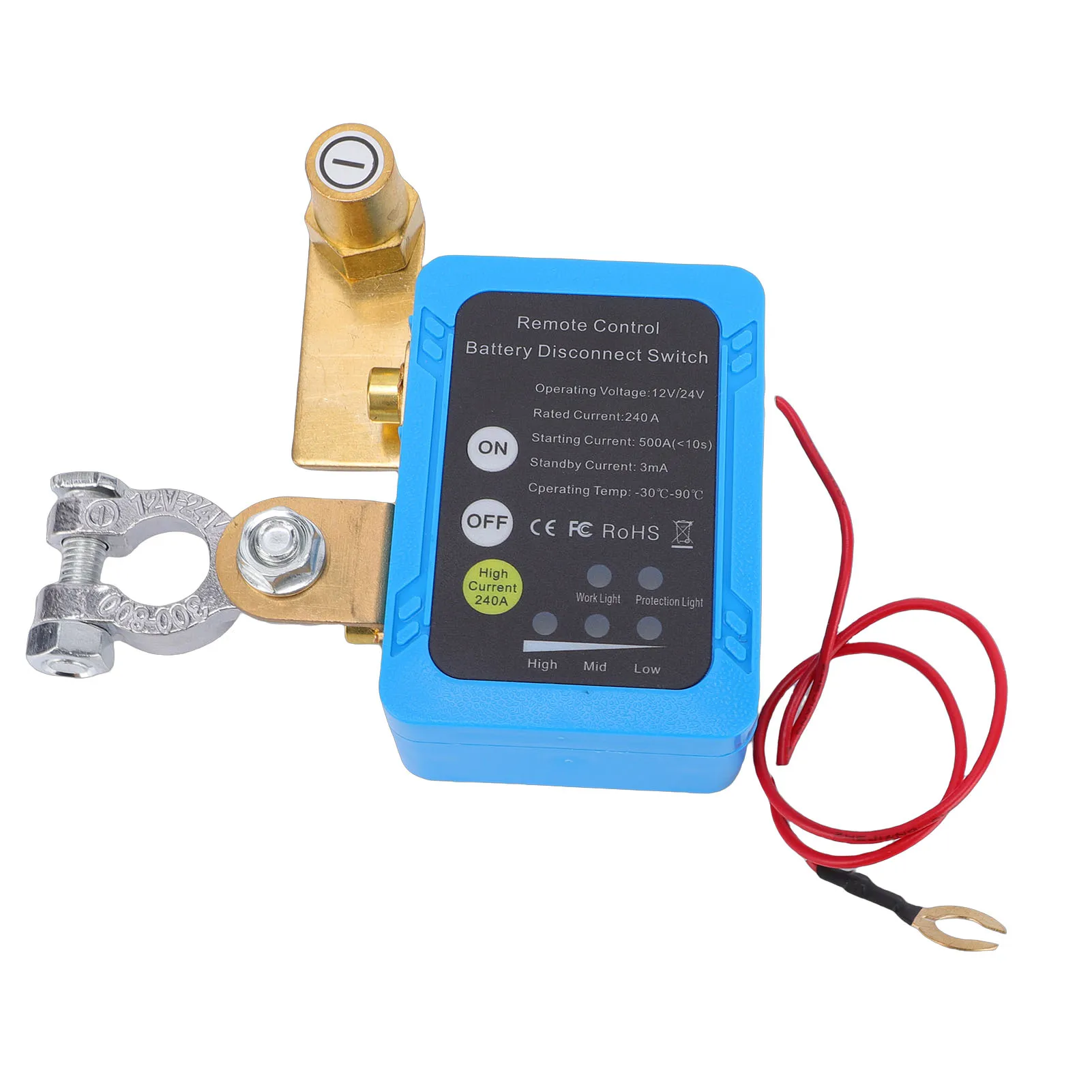 Remote Battery Disconnect Switch 240A Smart Low Voltage Anti Theft Power Shut Off Switch for Car Truck RV