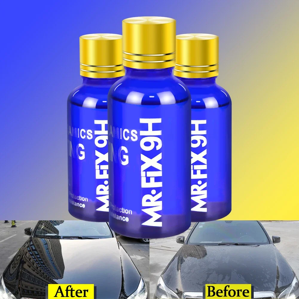 3PCS 9H Car Liquid Ceramic Coat Super Hydrophobic Glass Coating Set Polysiloxane and Nano materials Ceramics For Cars