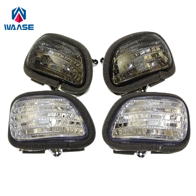 WAASE Motorcycle Front Turn Signals Blinker Indicator Winkers Light Housing Lenses For Honda Goldwing GL1800 2001 2002 2003-2017