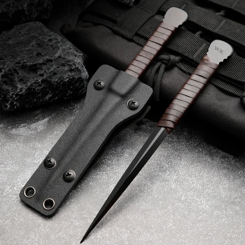 Multipurpose 80CRV2 Steel Knife with Ice Cone - Ideal Outdoor Tool for Cross-Country Adventures
