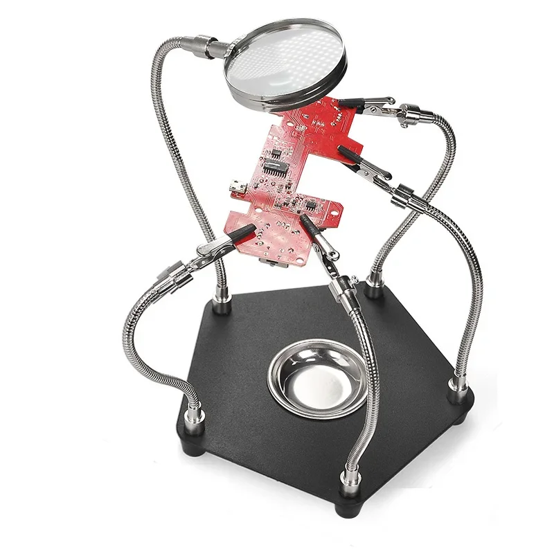 welding magnifying glass auxiliary clip magnifying glass welding soldering iron frame bracket station rework repair tool