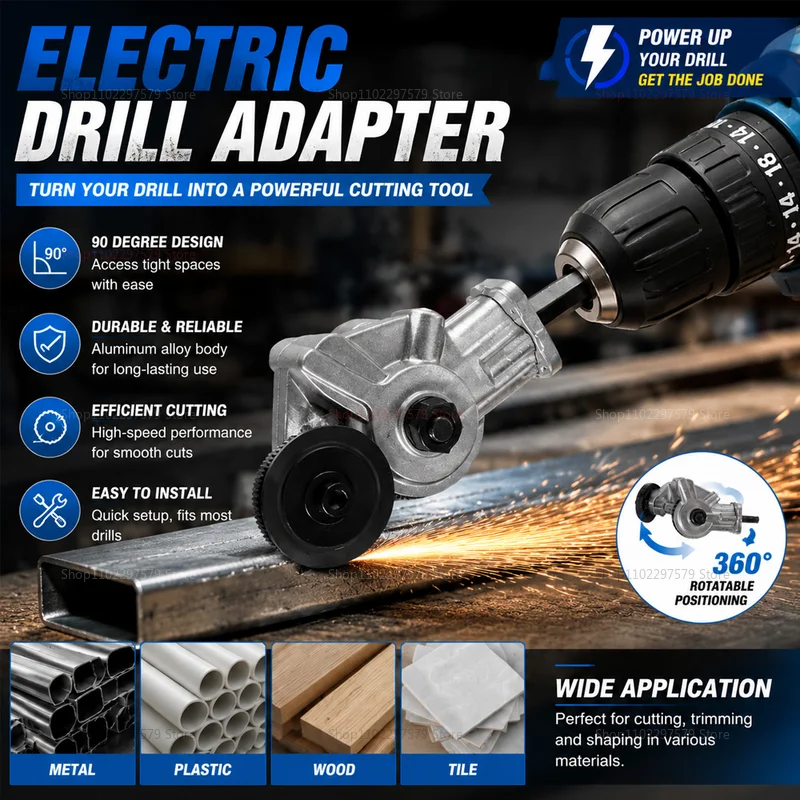 Multifunctional Handheld Electric Drill Metal Plate Cutter Iron Sheet Cutter for DIY Home Renovation and Metalworking Projects