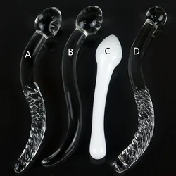 Female Masturbation Sex Toy Male Crystal Glass Anal Plug Large Glass Dildo G-spot/prostate Stimulation Orgasm Massage Stick