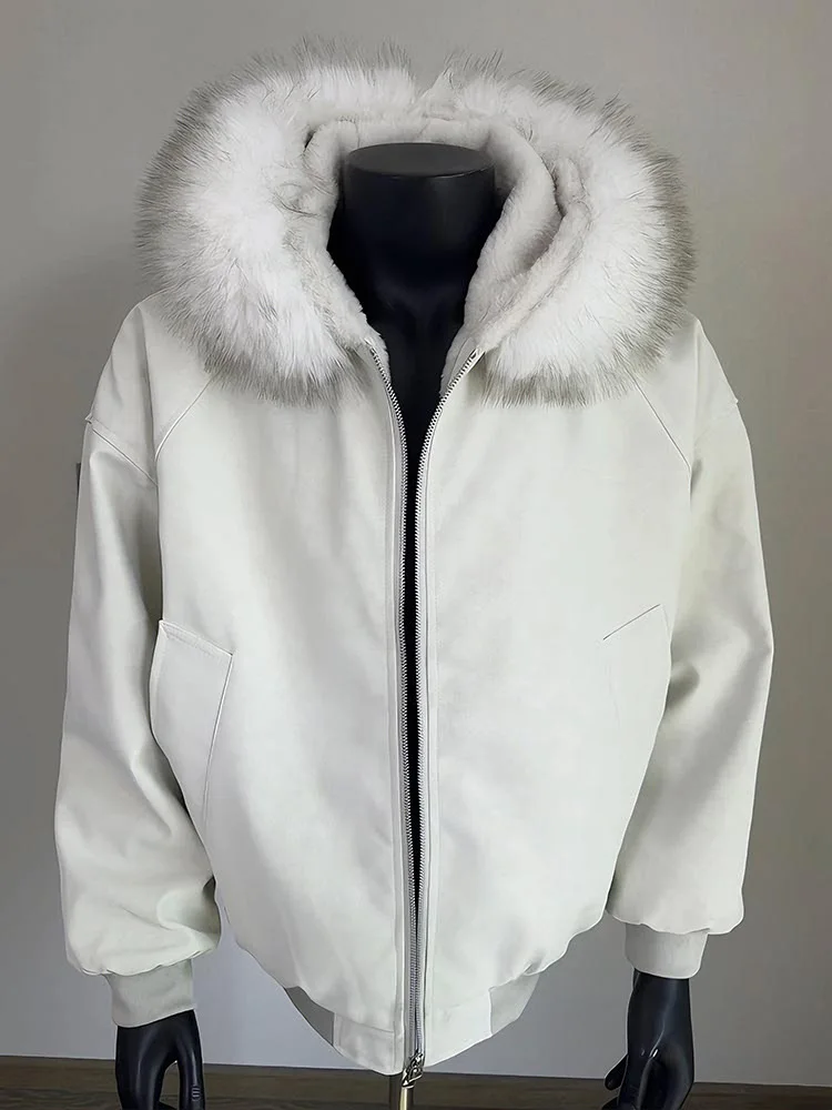 

Fur Collar Leather Jacket Man Corduroy Classic Mountain Winter Western Warm Lined Quality Bomber Overcoat Knuckle Polychrome New