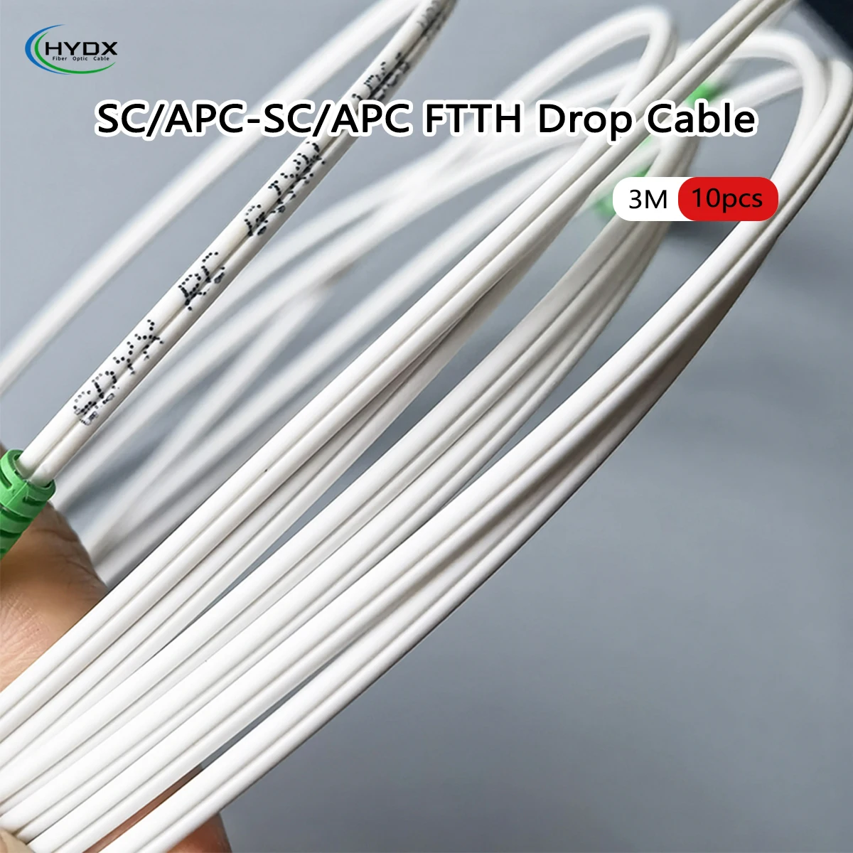 10pcs SC/APC to SC/APC 3M Simplex Fiber Patch Cord Bend Insensitive Drop Cable FTTH Indoor Use Fiber Wire Wholesale High Quality
