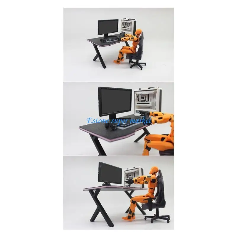 090B Miniature Office Table Model Playset Video Game Scene For Presentation
