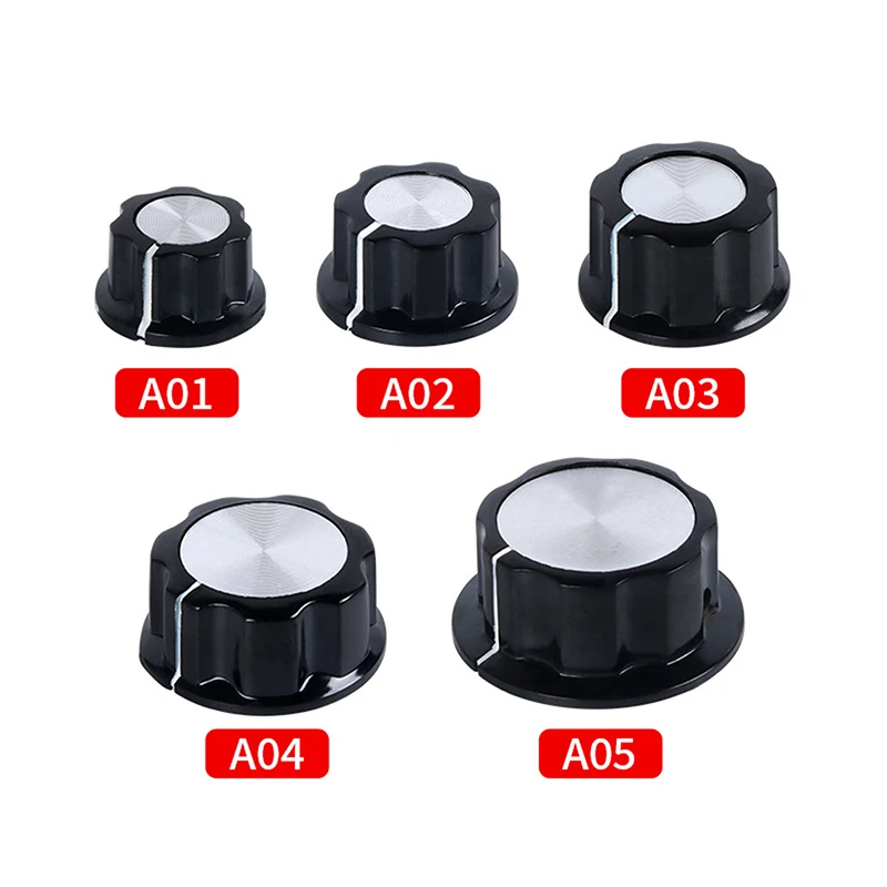 2PCS For Hole 6mm Dia MF-A01 MF-A02 MF-A03 MF-A04 MF-A05 Rotary Switch Knobs Caps Potentiometer Knob Kit