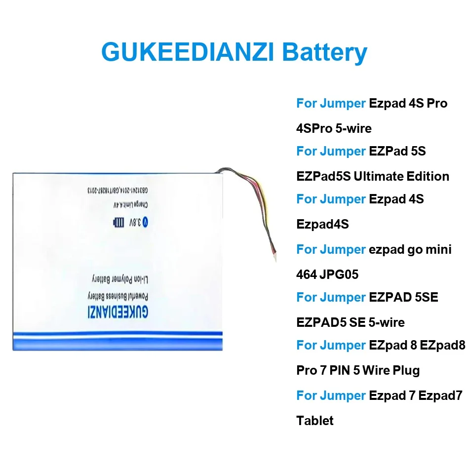 

38113127 (5-проводной) аккумулятор EZPAD7 для Jumper Ezpad 4S, 5-Wire, 5S, 5SE, GO 7, 8, 464, Laptop Pro Mini