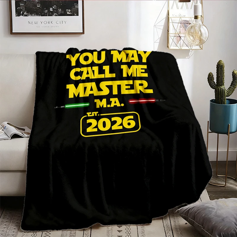 Call Me Master MA Version, Funny Science Flannel Blanket, Master of Arts, Humor, Funny Flannel Throw Cozy Blanket