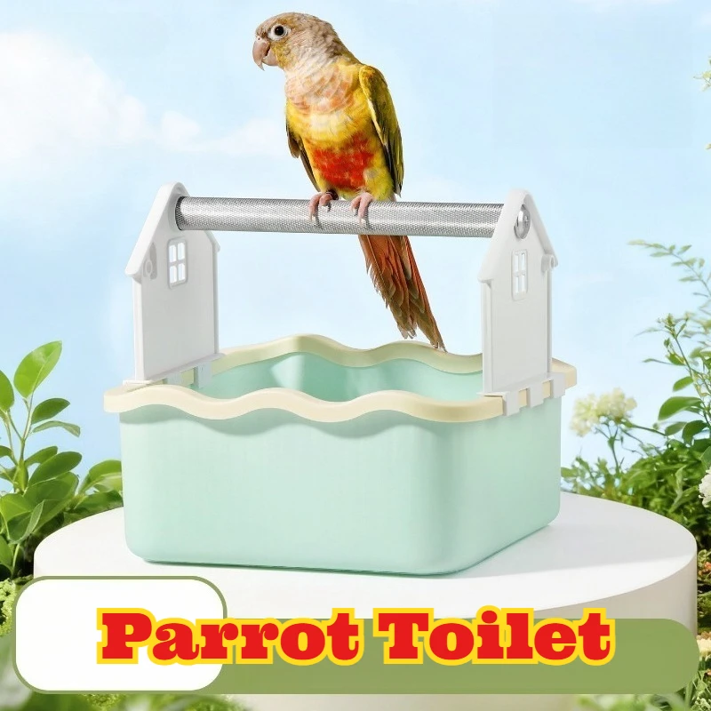 

Parrot Toilet Poop Perch Potty Training Stand Fixed Defecation Station Budgie Cockatiel Parakeet Small Bird Easy Clean Mess Free