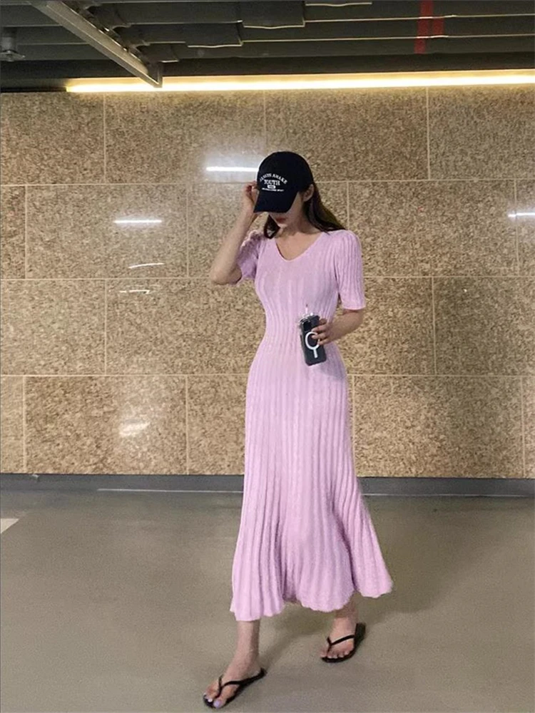 Summer Women Dress Evening Female Women Dresses Long Vestido Maxi Party Vintage Beach Bodycon Prom Sexy Y2K Robe Knitted Slim