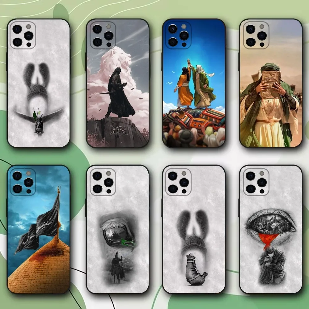 Imam Hussain Shia Ali Phone Case For iPhone 16,15,14,13,12,11,Pro,X,XS,Max,XR,Plus,Mini Soft Black Cover