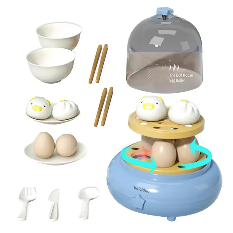 Toy Kitchen Sets Fake Egg Steamer Pretend Kitchen With Music Educational Kids Early Learning Supplies Battery Powered Kitchen To