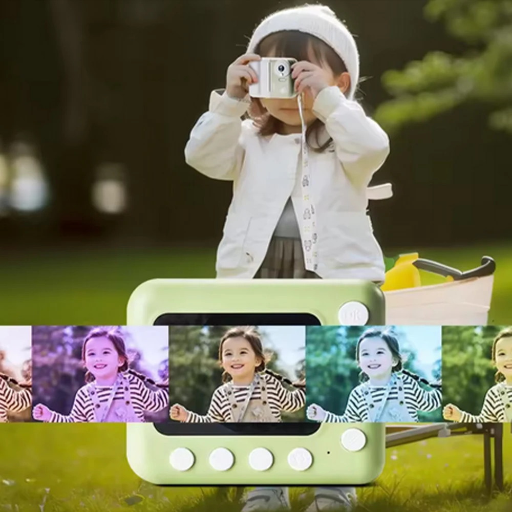 9IMOD Kinderkamera Sofortbildkamera 2,4 Zoll 1080P 10X Zoom 32 GB mit Bluetooth-Druck