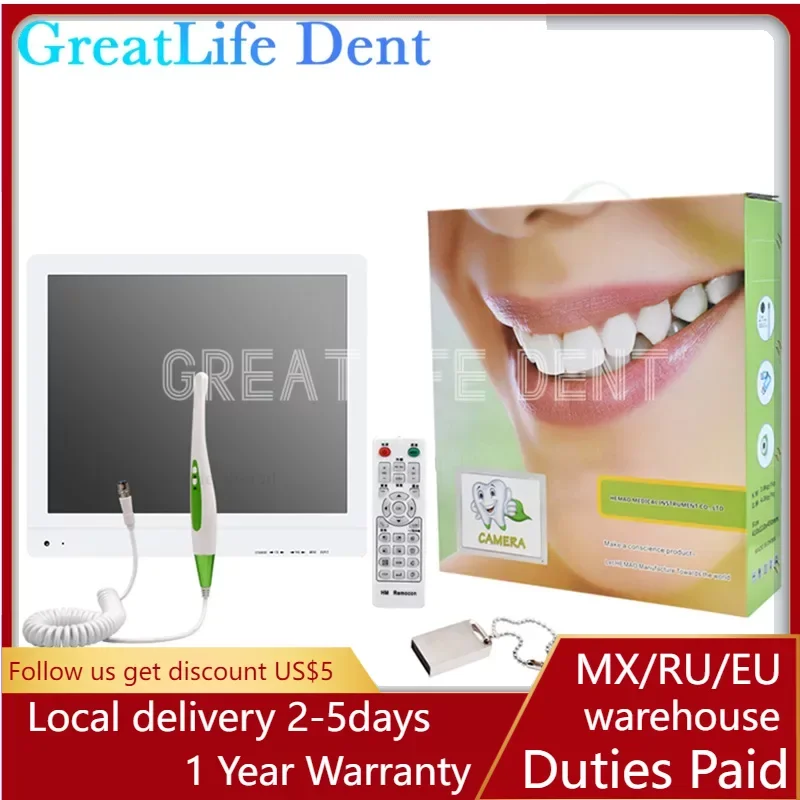 

GreatLife Dent 17inch HD1600 10 LED Cold Light Hd Dental Usb Wired Intra Oral Intraoral Camera Intraoral Camera Wifi Wireless