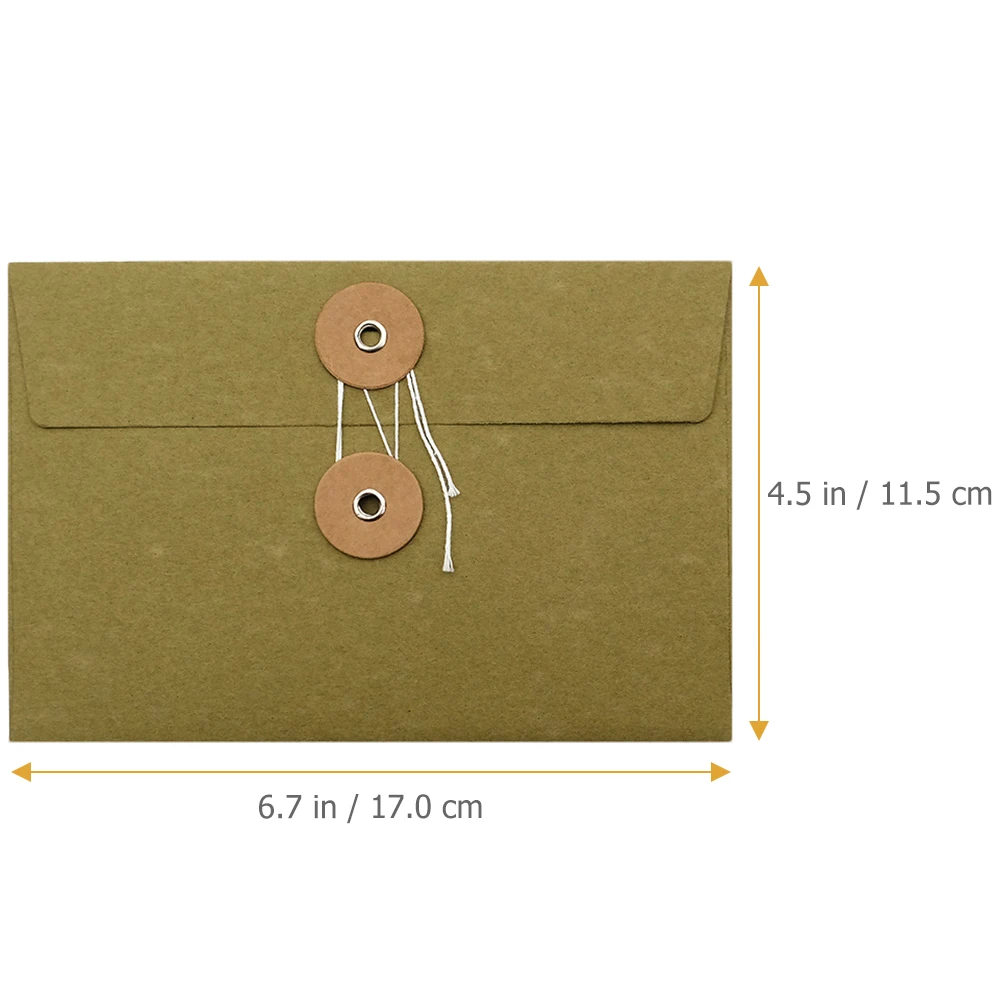 

8pcs Thickened Multifunctional Envelope File String Closure Paper Pockets Postcard Storage Student Office School Use Creative
