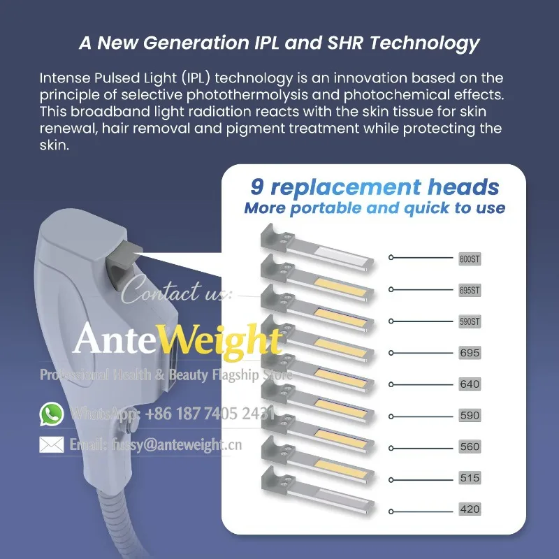 430nm 480nm 530nm 560nm 640nm IPL OPT Scar Acne Vascular Treatment Dpl Skin Rejuvenation Ipl Hair Removal Machine