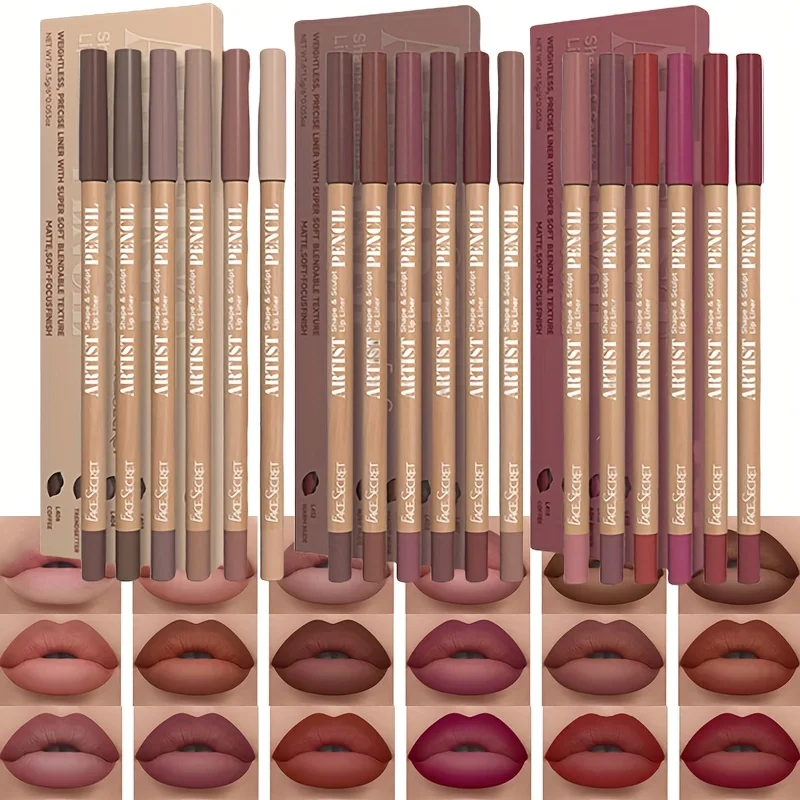 6pcs Velvet Matte Lip Liner Pencils Set Long-Lasting Non-Drying Perfect for Lining Filling Lips Versatile for All Skin Typ リップ