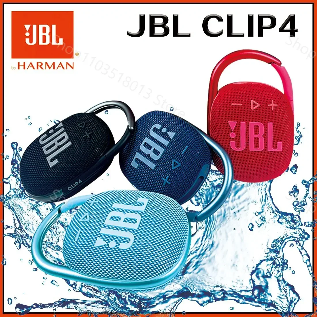 Original JBL CLIP 4 sans fil Bluetooth haut-parleur Portable caisson de basses haut-parleur ext�rieur Mini haut-parleur IP67 anti-poussi�re et �tanche