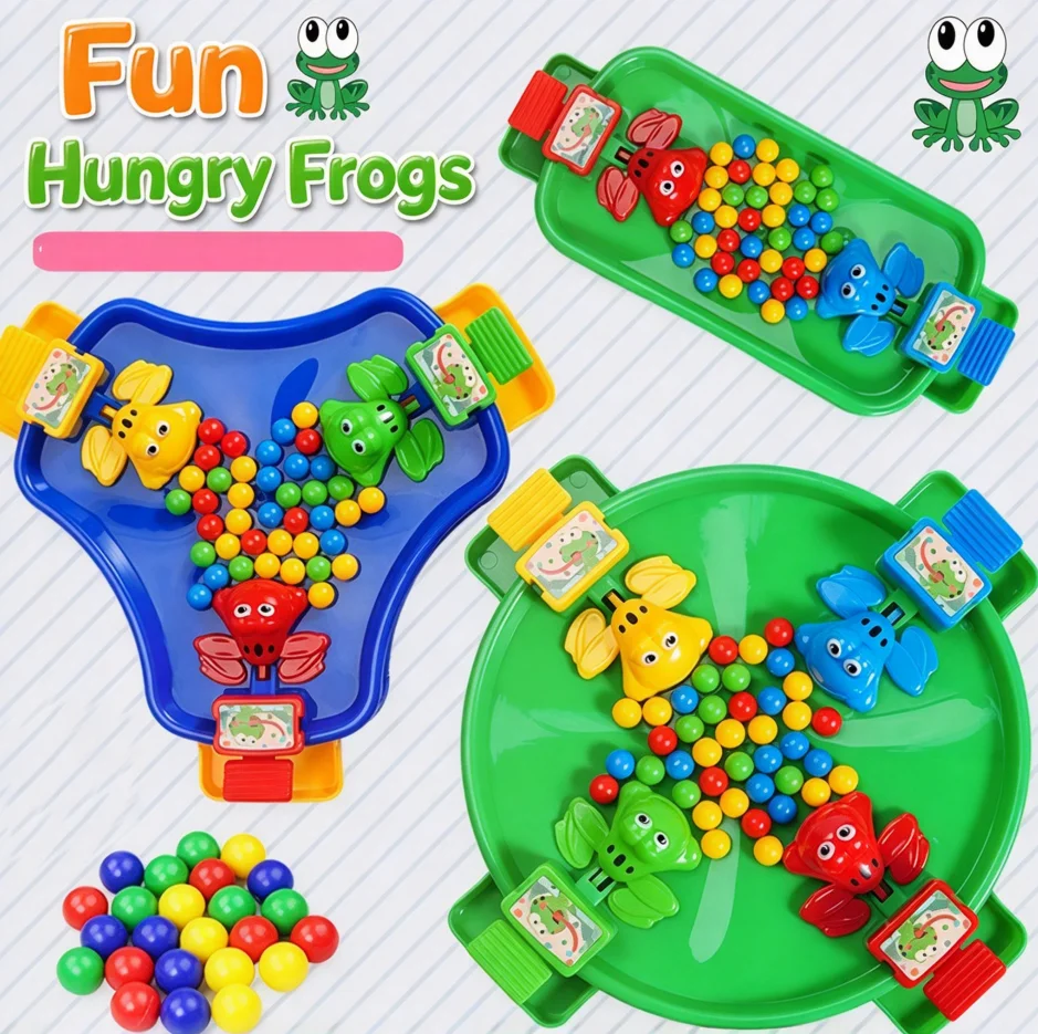 Hungry Frogs Eat Beans Game, Multi-player Race Desktop Board Game, Parent-child Interactive Puzzle Toy for Kids Family Party