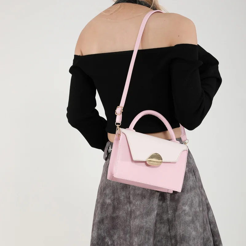 

2024 New Women's Color Blocked Splicing, Underarm Shoulder Bag, Multi Functional Fashion Versatile Women's Shoulder Bag