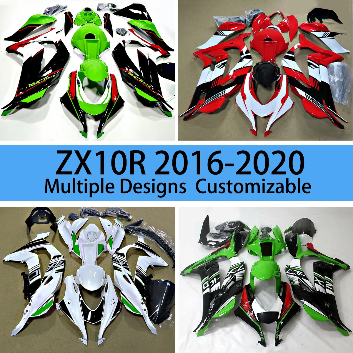 Rebuild Motorcycle Fairings ZX 10R 2016 2017 2018 2019 2020 Aftermarket Injection Fairing Kit Bodywork for KAWASAKI ZX10R 16-20