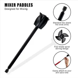 Epoxy Mixer Paint Drill Attachment Paddle Consistency Liquids Resin Head Stirrer Spiral Blade Stirring Rod Tool