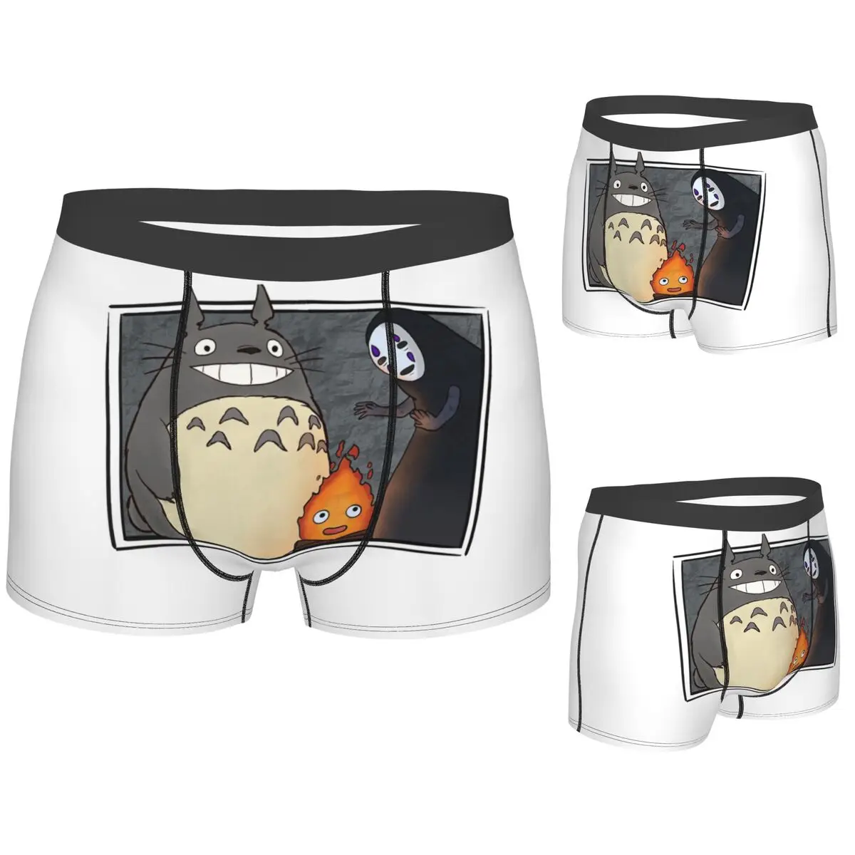

Boxer Underpants Shorts Three Ghibli Friends Panties Male Breathable Underwear for Homme Man Boyfriend Gift
