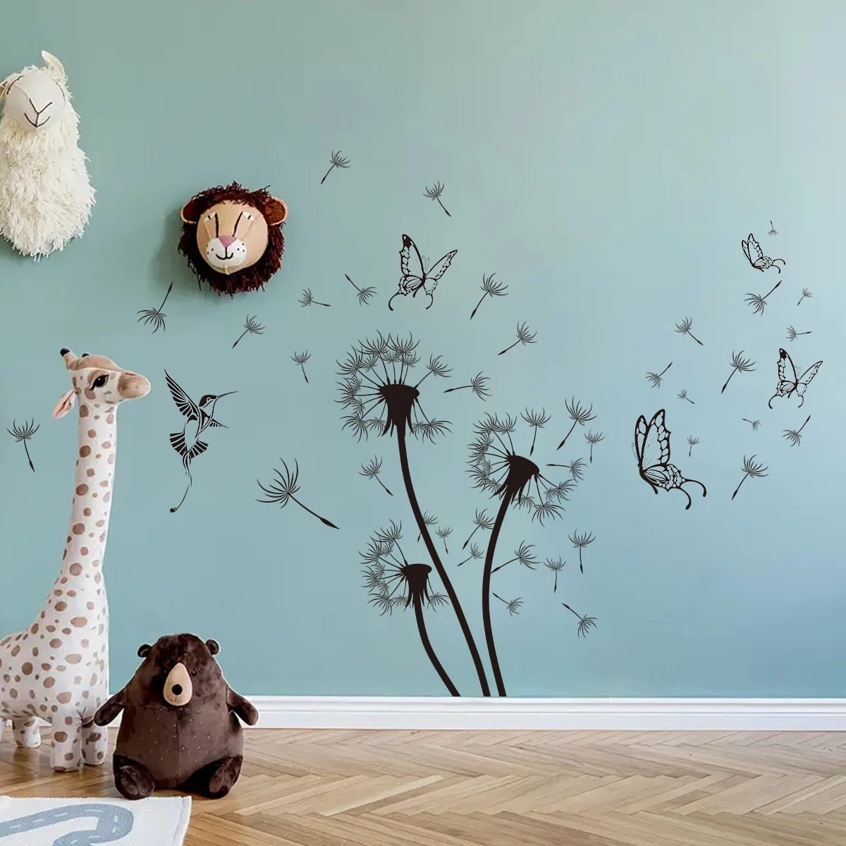 Dandelion Butterfly Silhouette Wall Stickers for Bedroom Decoration Living Room Background Kids Home Decor Wall Decals